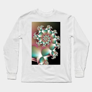 Iridescent Fractal Shell Spiral Long Sleeve T-Shirt